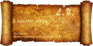 Lipsitz Ulla névjegykártya